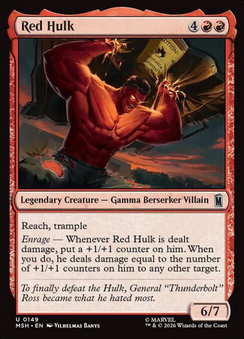 MtG Marvel Super Heroes Uncommon Red Hulk #149、ToyWiz、kayou