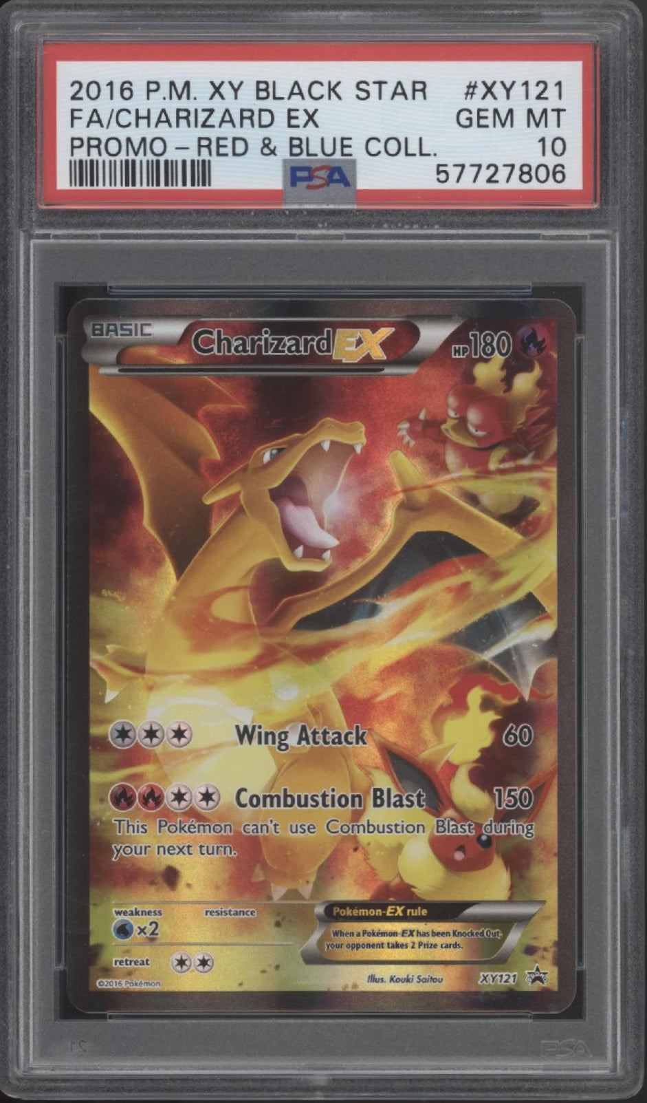 Charizard ex Pokemon Red & Blue Collection Black Star Promo Full Art #121 PSA 10、Collector Store LLC Gaming、kayou