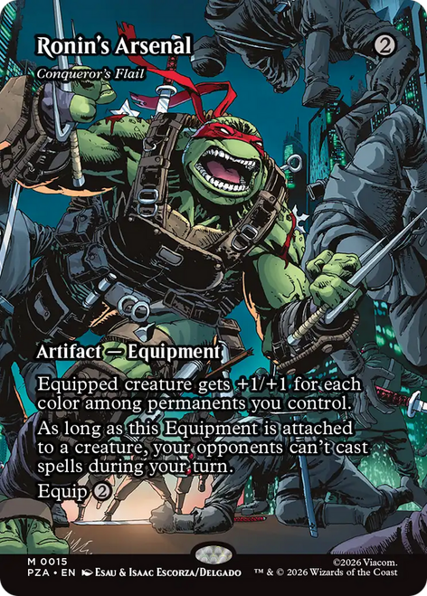 Conqueror's Flail Ronin's Arsenal (Borderless Source Material Foil) | Teenage Mutant Ninja Turtles Source Material、Magic: The Gathering、kayou