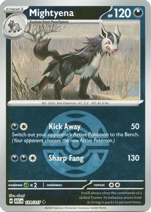 Mightyena - 129/217 (Dusk Ball) 129 - ME Ascended Heroes Reverse Holofoil、The Pokémon Company、kayou