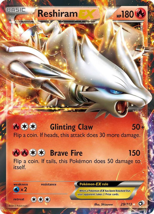 Pokemon Black & White Legendary Treasures Ultra Rare Reshiram EX #29 Damage、ToyWiz、kayou
