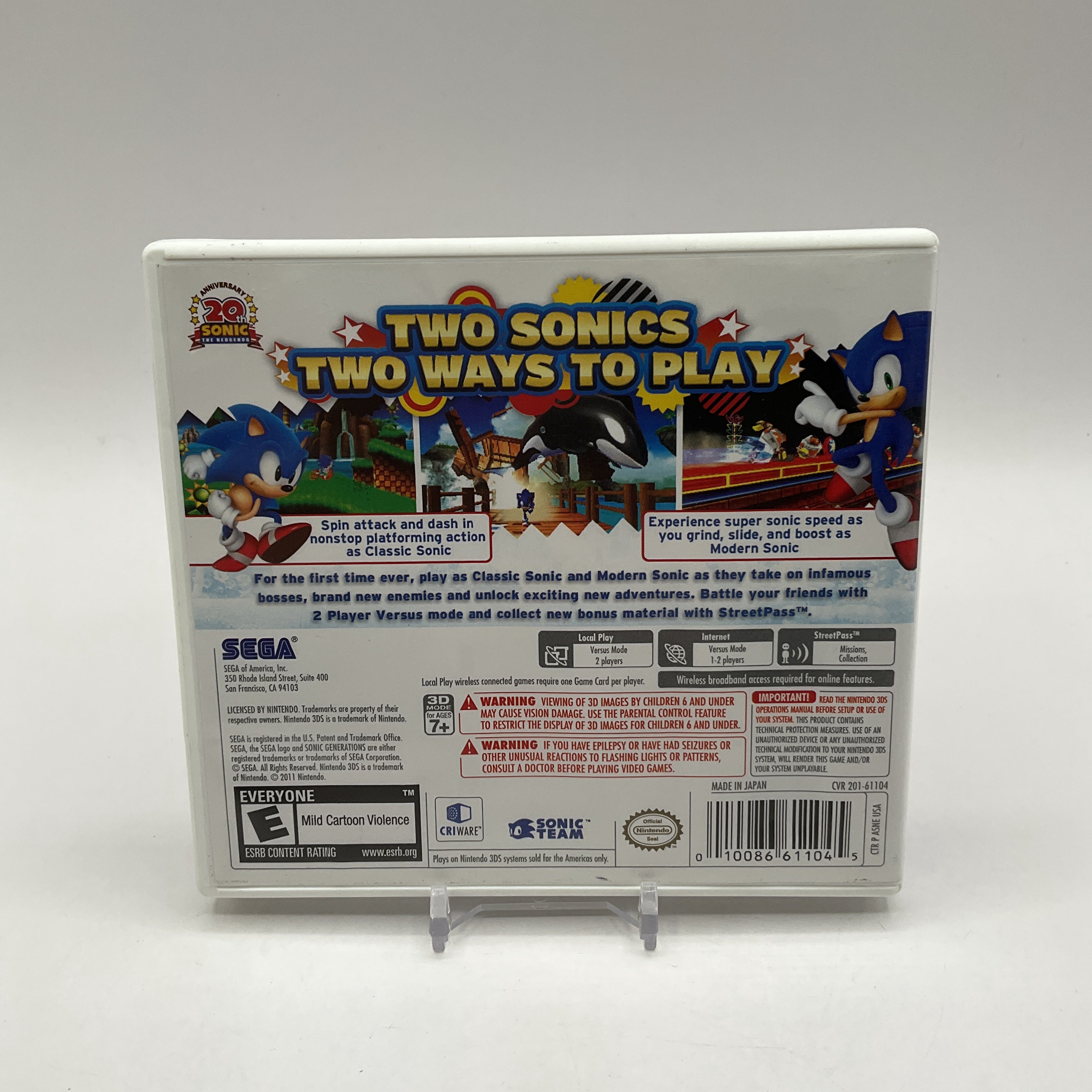 Sonic Generations Nintendo 3DS Used、Collector Store LLC - VG、kayou