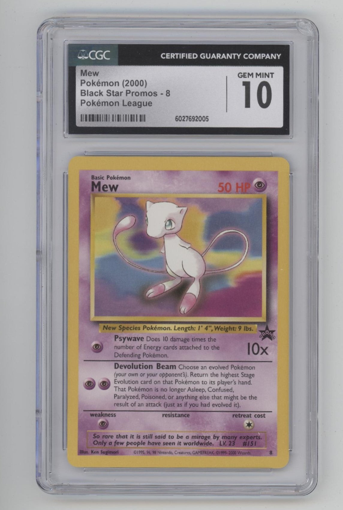Mew Pokemon League Black Star Promo #8 CGC 10、Collector Store LLC Gaming、kayou