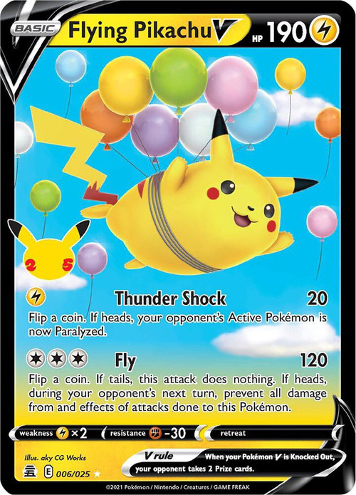 Pokemon Trading Card Game Celebrations Ultra Rare Flying Pikachu V #6 Lightly Played、ToyWiz、kayou