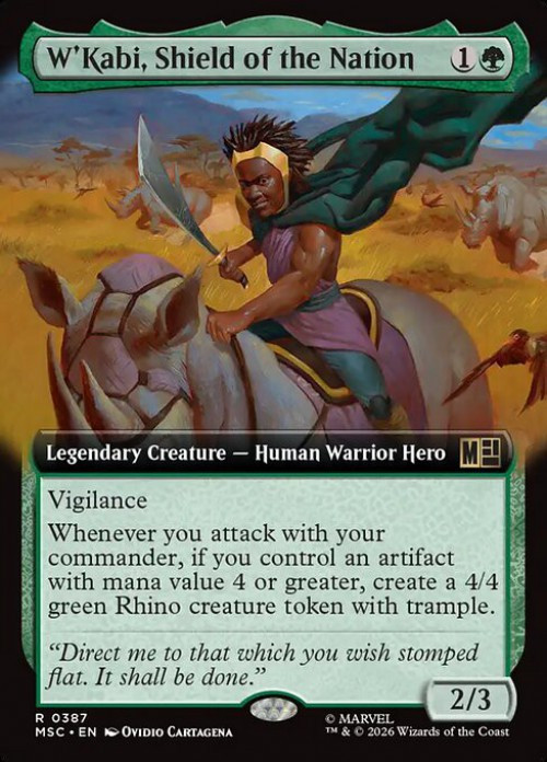 MtG Marvel Super Heroes Commander Rare W'Kabi, Shield of the Nation #387 Extended Art、ToyWiz、kayou