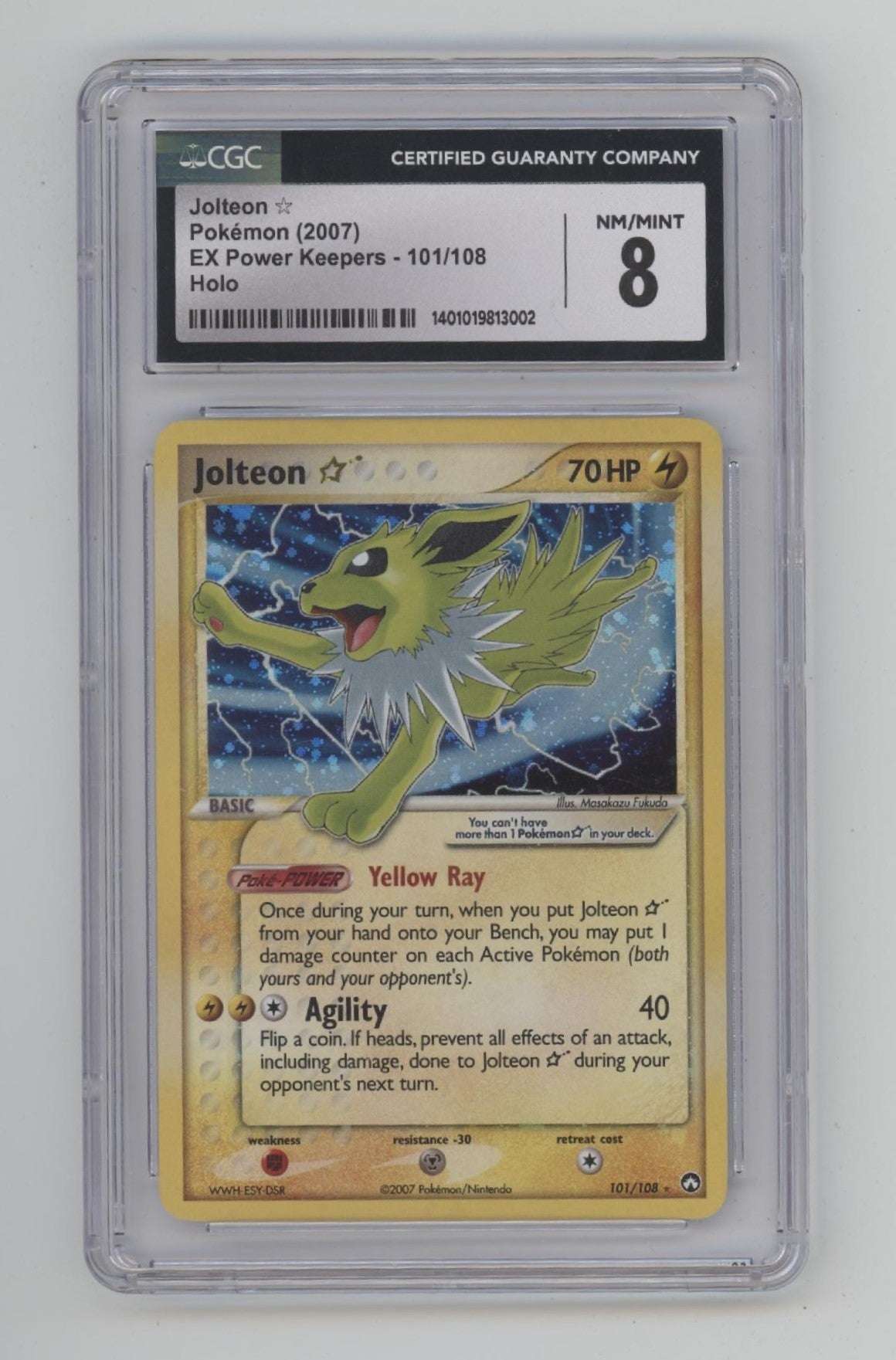 Jolteon Gold Star Pokemon EX Power Keepers Holo #101 CGC 8、Collector Store LLC Gaming、kayou