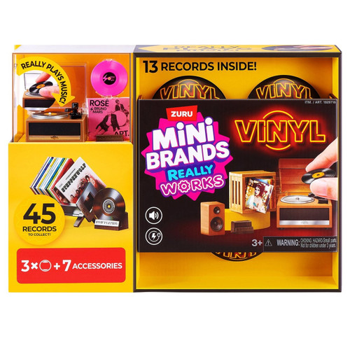 Mini Brands! Really Works Vinyl Real Music 3 Mystery Packs & Record Player Exclusive COMBO Set 13 Records Inside!、ToyWiz、kayou