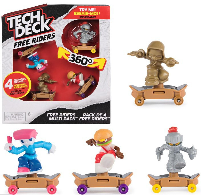 Tech Deck Free Riders Multi Pack 4 RANDOM Figures、ToyWiz、kayou
