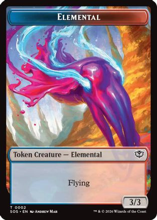 Elemental (0002) // Treasure Double-Sided Token (SOS-2 // 12) - Secrets of Strixhaven、Wizards of the Coast、kayou