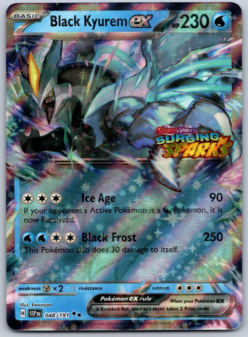 Pokemon Trading Card Game Surging Sparks Double Rare Black Kyurem ex #48 Oversized、ToyWiz、kayou