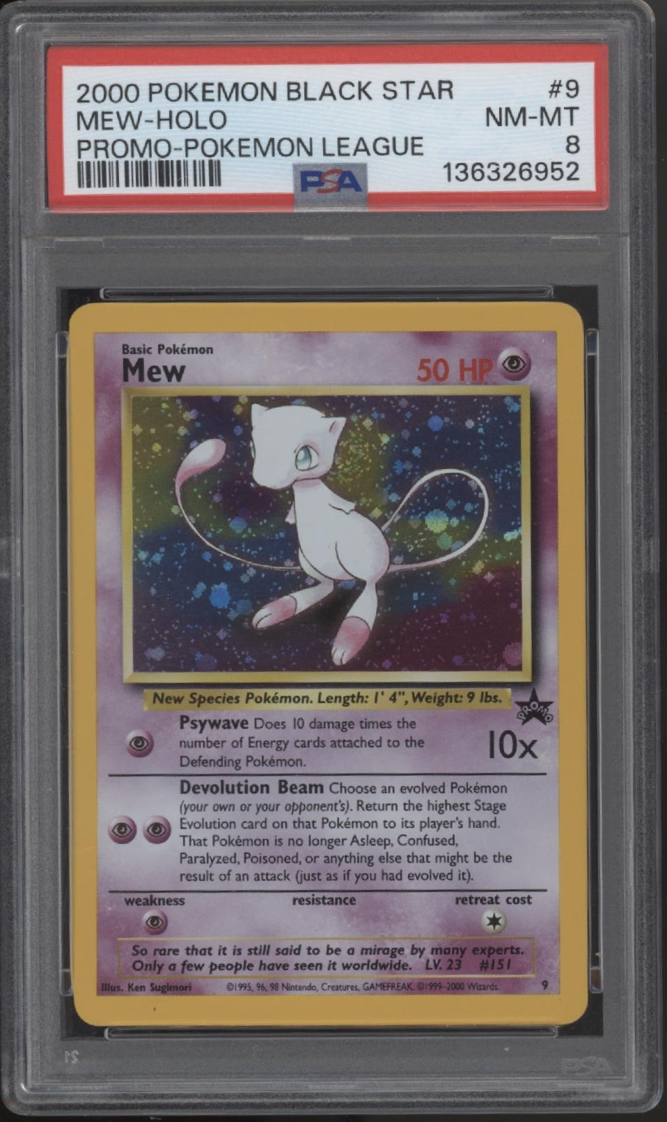 Mew Pokemon League Black Star Promo Holo #9 PSA 8、Collector Store LLC Gaming、kayou