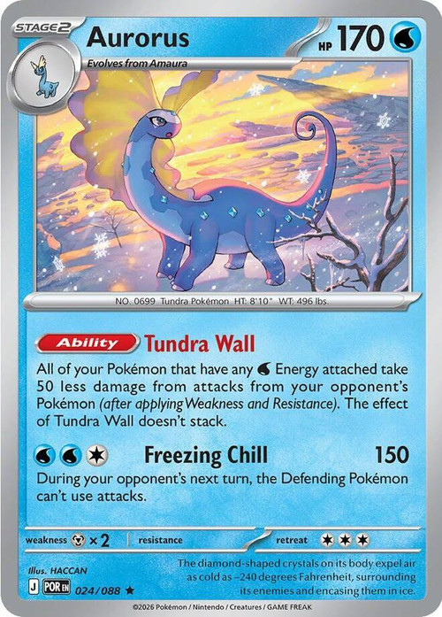 Pokemon Trading Card Game ME03: Perfect Order Rare Aurorus #24、ToyWiz、kayou