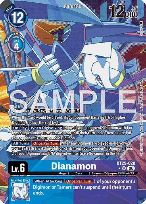 Digimon Trading Card Game Dual Revolution Super Rare Dianamon BT25-028 Alternate Art、ToyWiz、kayou