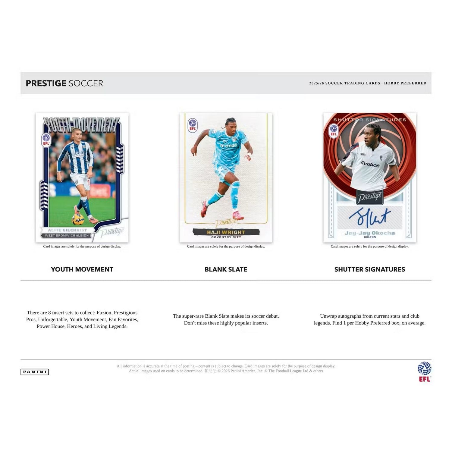 2025-26 Panini Prestige EFL Soccer Hobby Preferred Box、Panini、kayou