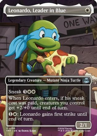 Leonardo, Leader in Blue (Borderless) (TMT-196) - Teenage Mutant Ninja Turtles、Wizards of the Coast、kayou