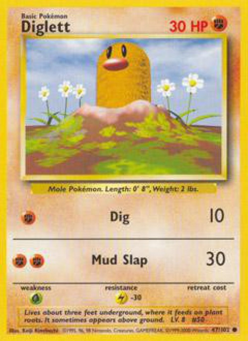 Pokemon Base Set Common Diglett #47 Moderately Played、ToyWiz、kayou