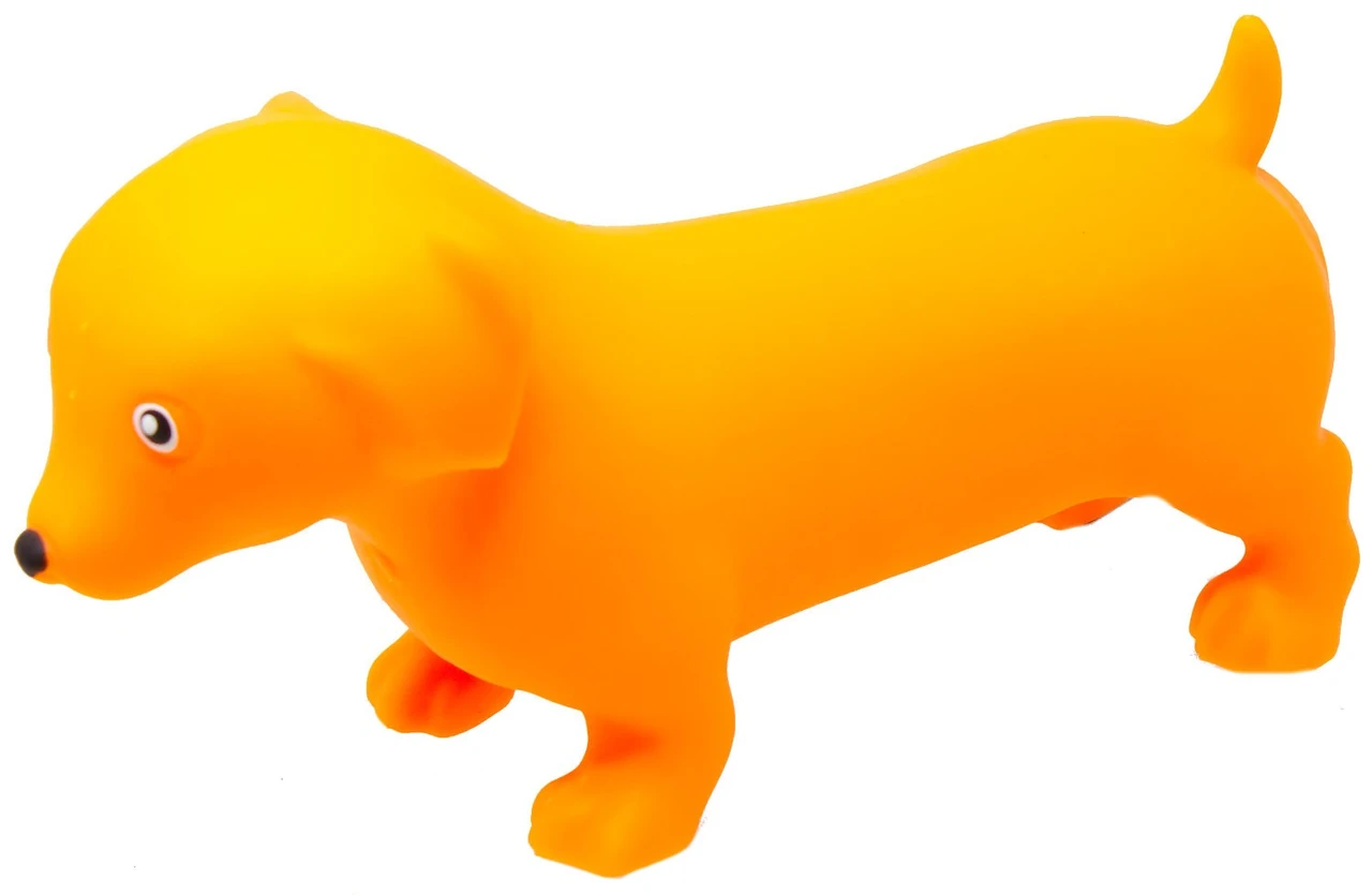 Squeeezy Dachshund ORANGE 8.5-Inch Squeeze Toy、ToyWiz、kayou