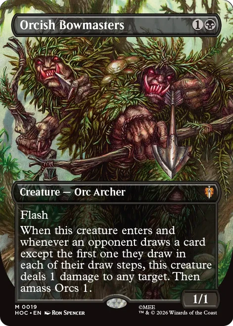 Orcish Bowmasters (Borderless Art) | The Hobbit Commander、Magic: The Gathering、kayou