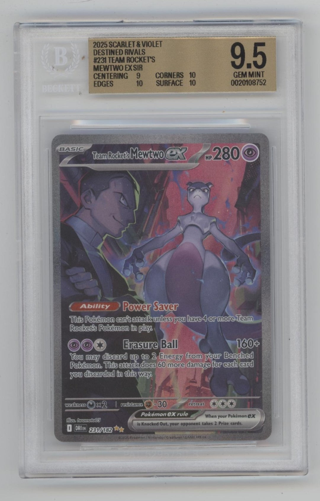 Team Rockets Mewtwo ex Pokemon Destined Rivals Special Illustration Rare BGS 9.5、Collector Store LLC Gaming、kayou