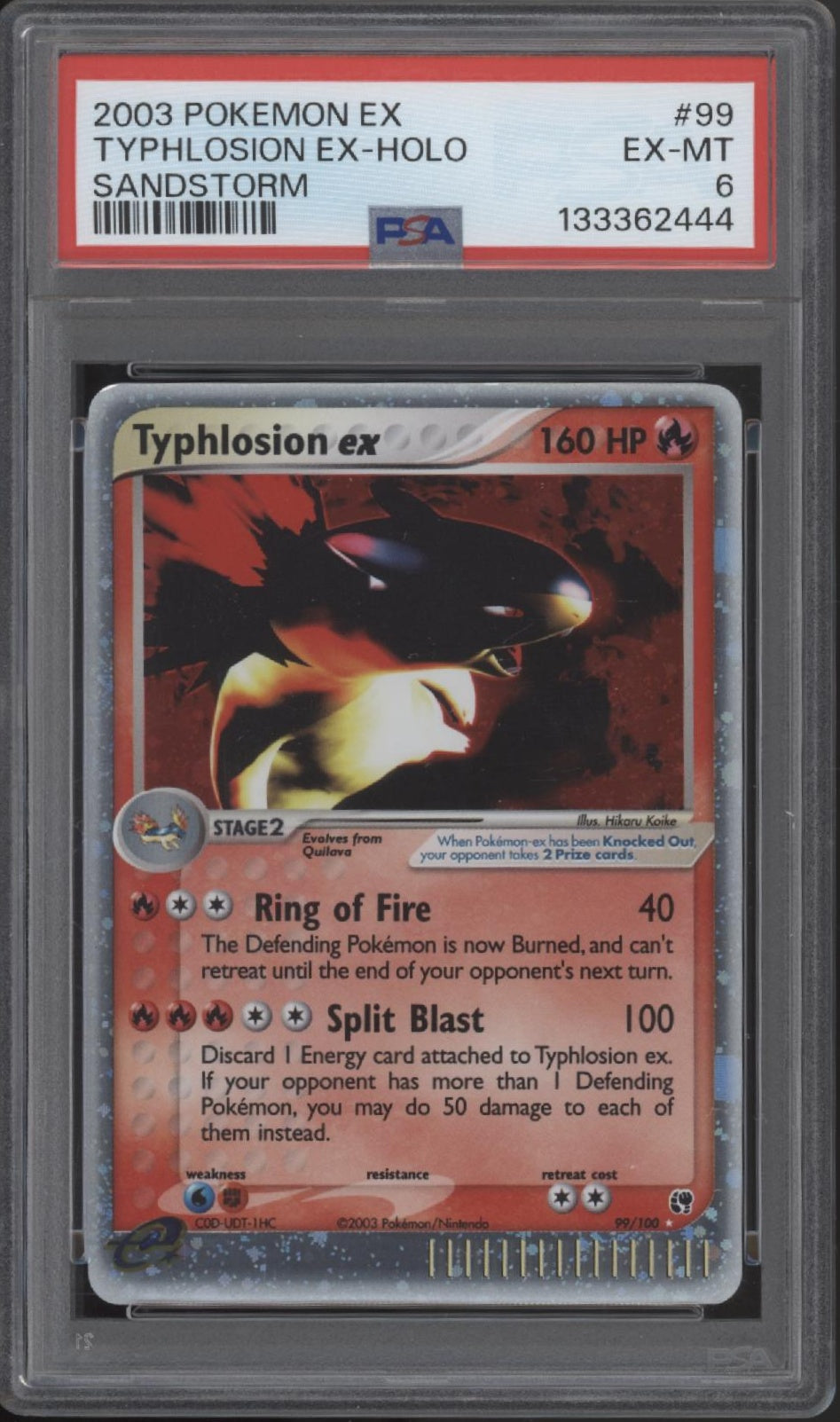 Typhlosion ex Pokemon Sandstorm Holo #99 PSA 6、Collector Store LLC Gaming、kayou