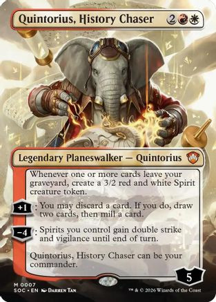 Quintorius, History Chaser (Borderless) (SOC-007) - Commander: Secrets of Strixhaven Foil、Wizards of the Coast、kayou