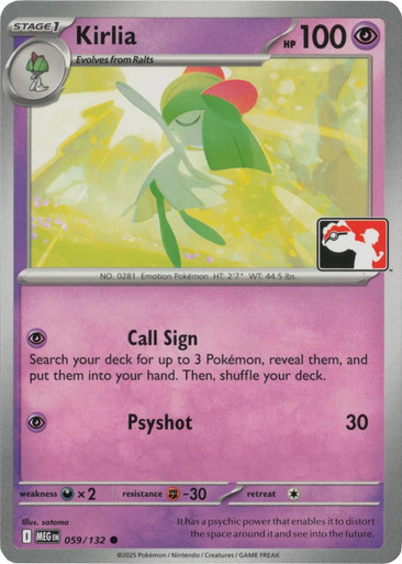Mega Evolution 059/132 Kirlia (Prize Pack League Promo Non-Holo)、Pokemon、kayou