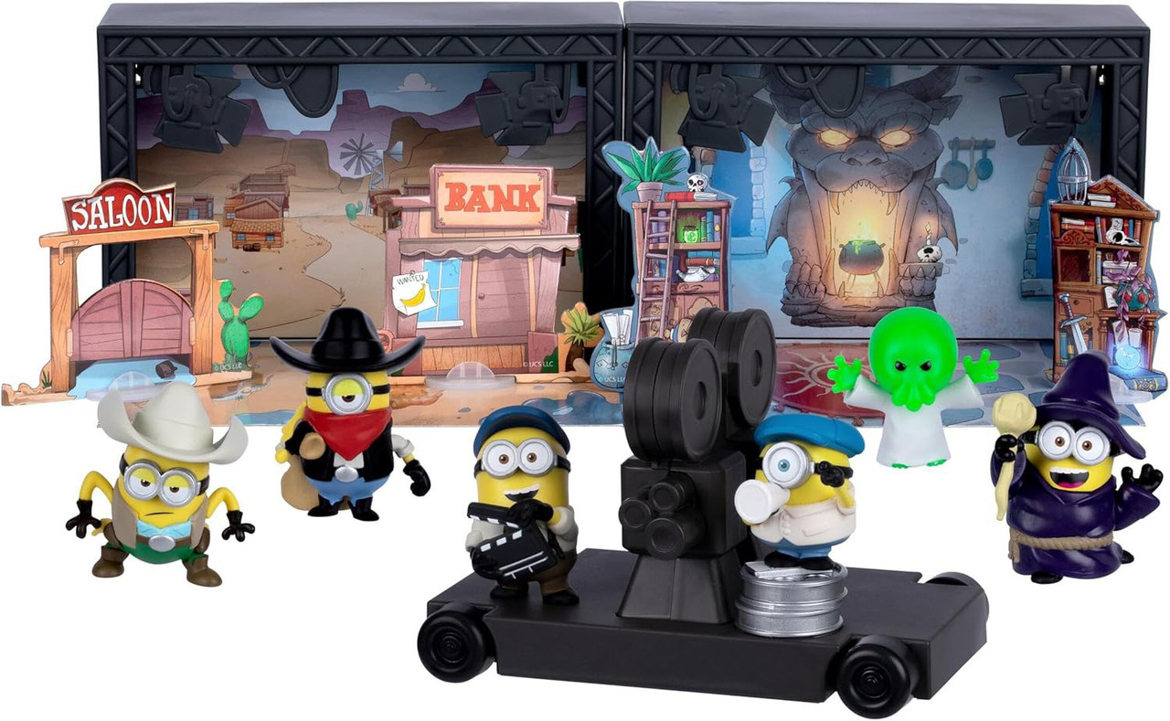 Despicable Me Minions & Monsters Cast & Crew Backlot Studio Set Story Pack 6 Mini Figures, 2 Sound Stages, 6 Props & Camera Cart、ToyWiz、kayou