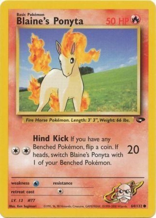 Pokemon Gym Challenge Common Blaine's Ponyta #64 1st Edition、ToyWiz、kayou