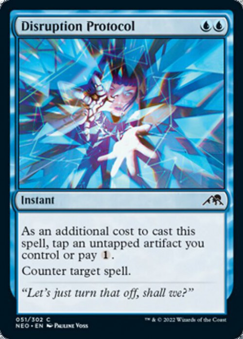 MtG Trading Card Game Kamigawa Neon Dynasty Common FOIL Disruption Protocol #51、ToyWiz、kayou
