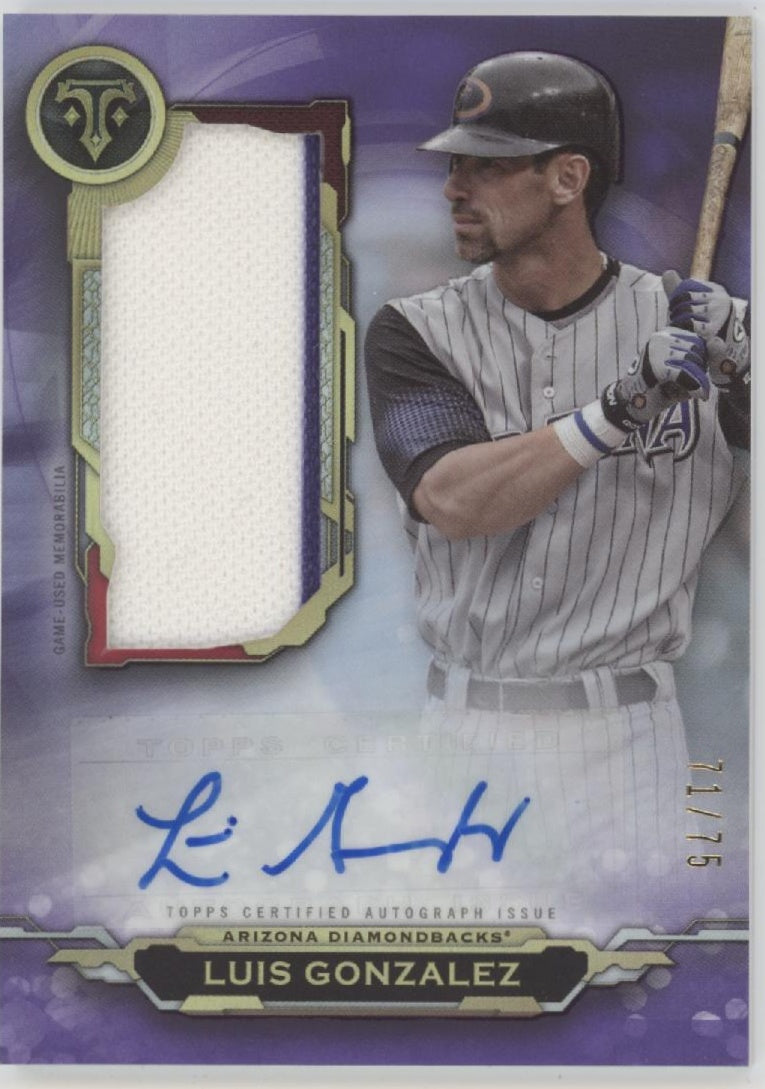 Luis Gonzalez 2019 Topps Triple Threads Purple Swatch Auto 71/75 #AUJR-LG、Collector Store LLC、kayou