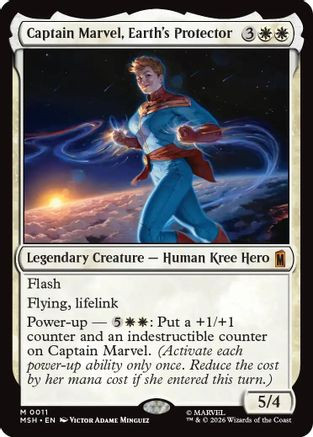 Captain Marvel, Earth's Protector (MSH-011) - Marvel Super Heroes Foil、Wizards of the Coast、kayou
