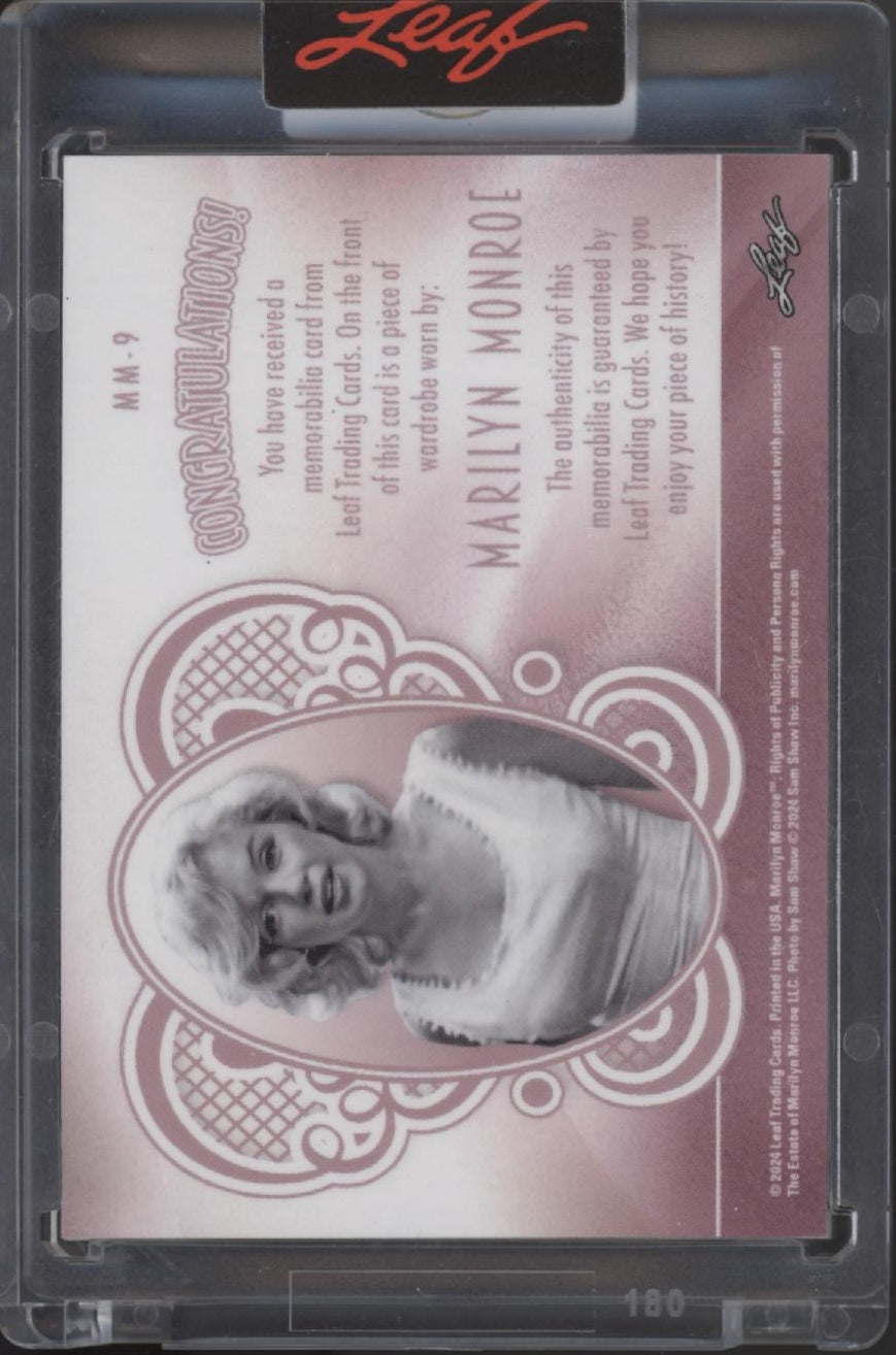 Marilyn Monroe 2024 Leaf Swatch 5/10 #MM-9、Collector Store LLC、kayou