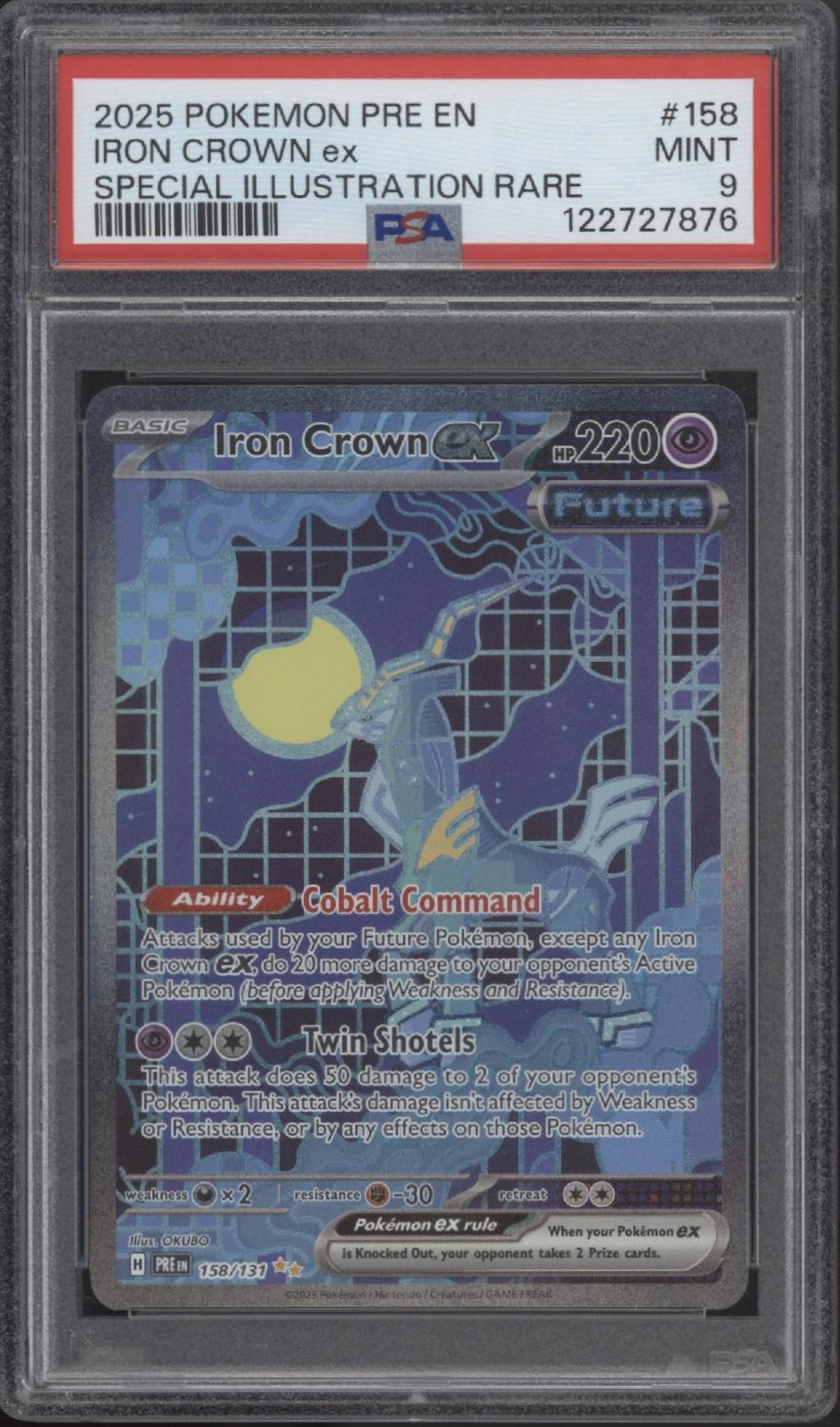 Iron Crown ex Pokemon Prismatic Evolutions Special Illustration Rare #158 PSA 8、Collector Store LLC Gaming、kayou