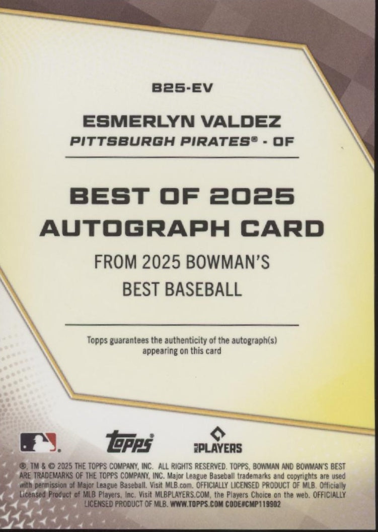 Esmerlyn Caldez 2025 Bowman's Best Auto #B25-EV、Collector Store LLC、kayou