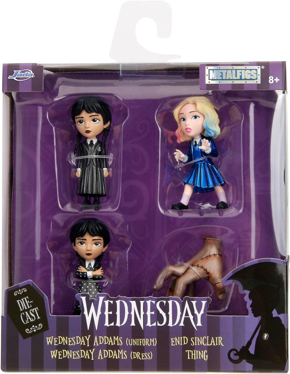 Metalfigs Wednesday x 2, Enid Sinclair & Thing 2.5-Inch Diecast Figure 4-Pack、ToyWiz、kayou
