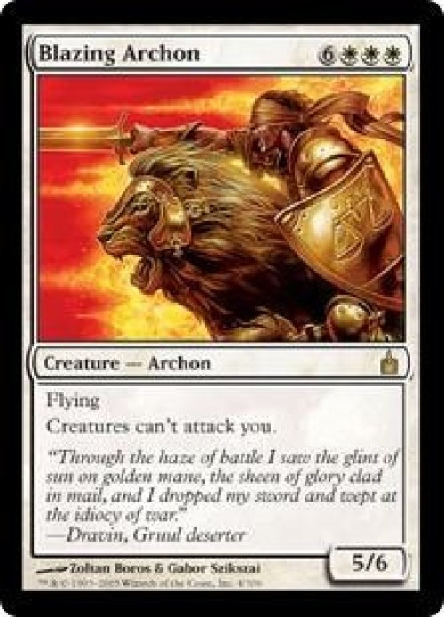 MtG Trading Card Game Ravnica: City of Guilds Rare Blazing Archon #4 Lightly Played、ToyWiz、kayou