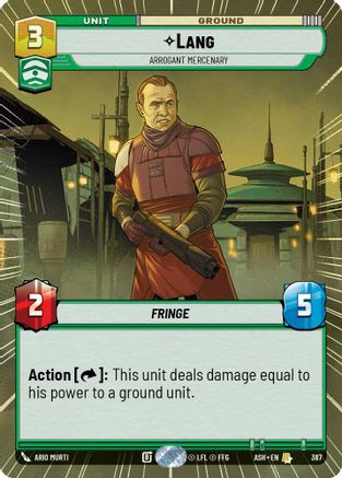 Lang - Arrogant Mercenary (Hyperspace) (387) - Ashes of the Empire、Fantasy Flight Games、kayou