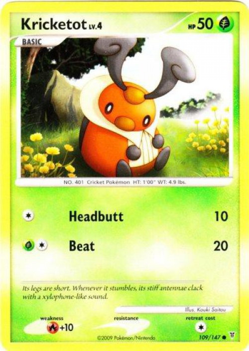 Pokemon Platinum Supreme Victors Common Kricketot #109 Moderately Played、ToyWiz、kayou