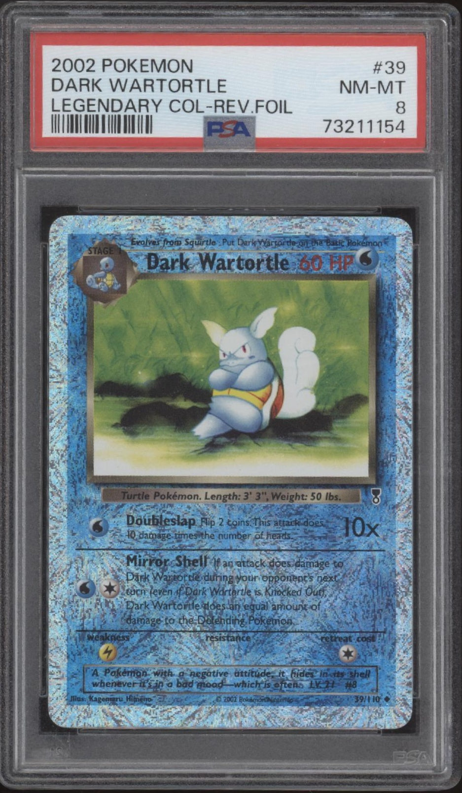 Dark Wartortle Pokemon Legendary Collection Reverse Foil #39 PSA 8、Collector Store LLC Gaming、kayou