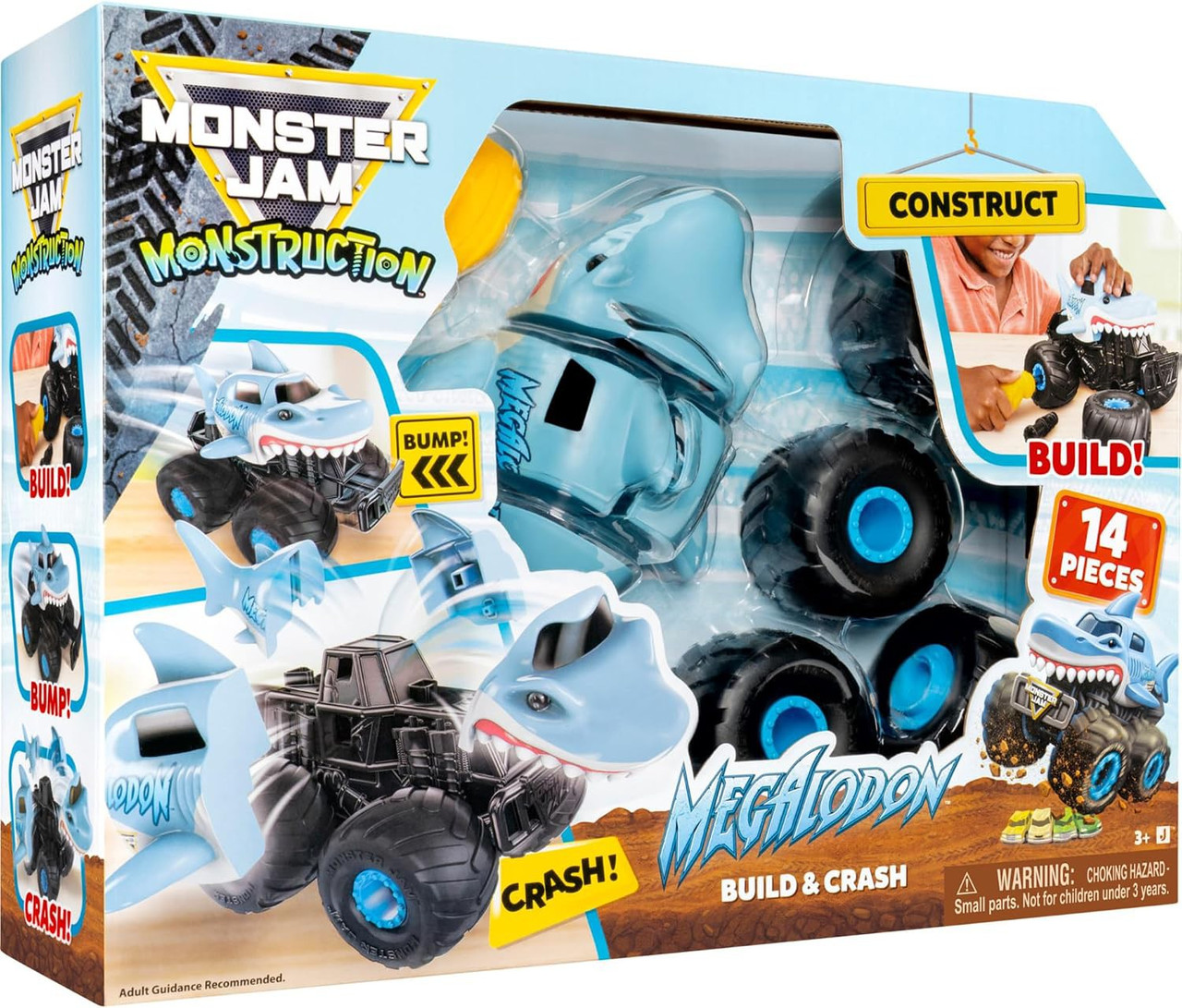 Monster Jam Monstruction Construct Megalodon Playset Build & Crash!、ToyWiz、kayou