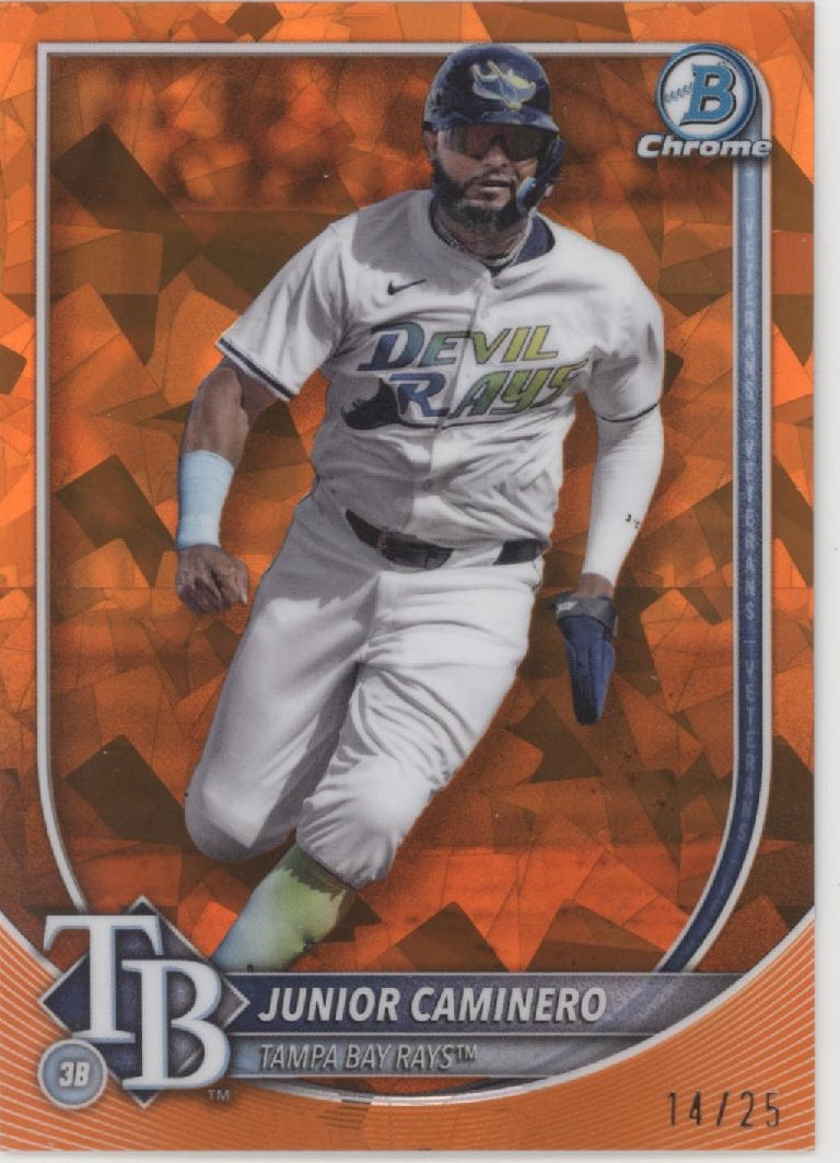 Junior Caminero 2025 Bowman Chrome Orange Cracked Ice Refractor 14/25 #80、Collector Store LLC、kayou