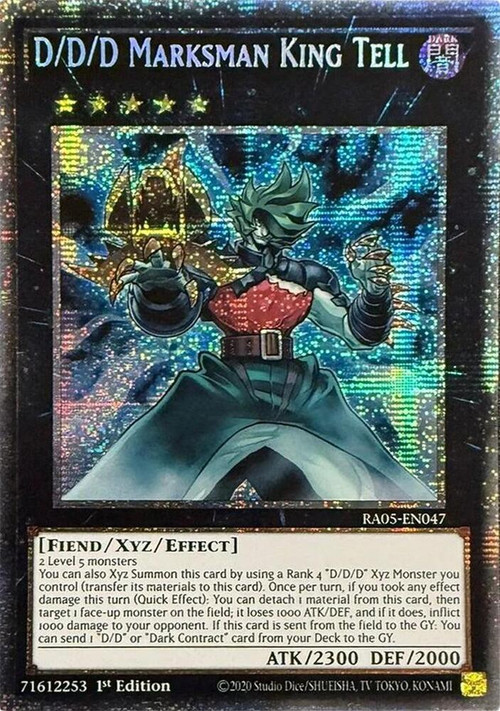 YuGiOh Trading Card Game Rarity Collection 5 Starlight Rare D/D/D Marksman King Tell RA05-EN047、ToyWiz、kayou