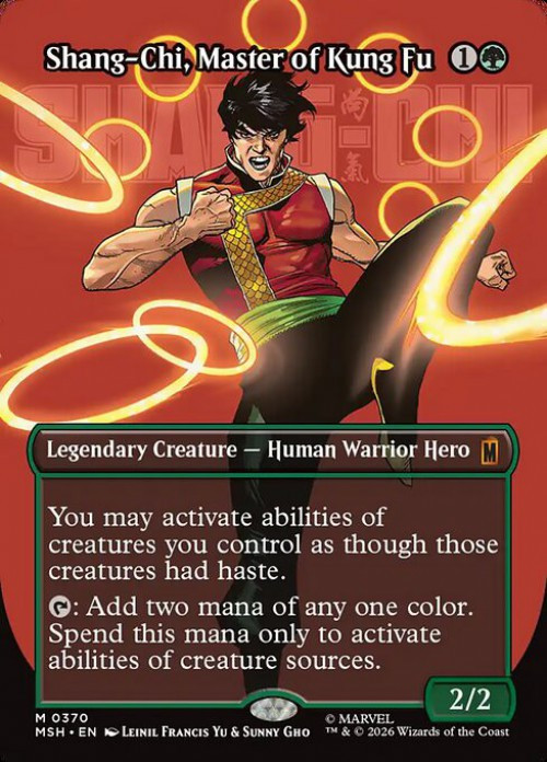 MtG Marvel Super Heroes Mythic Rare Shang-Chi, Master of Kung Fu #370 Borderless Logo FOIL、ToyWiz、kayou