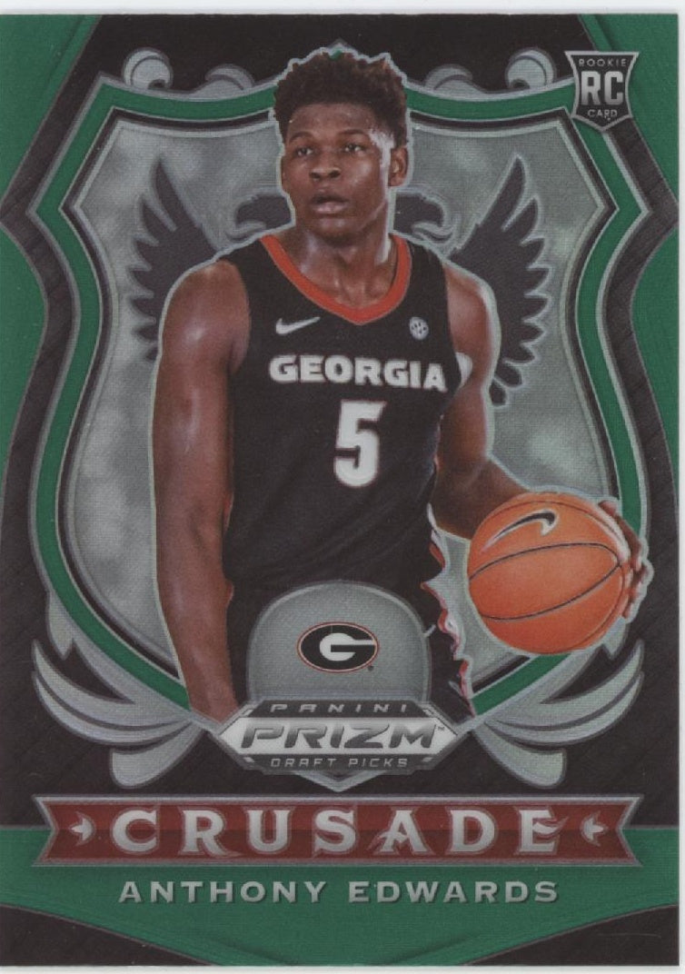 Anthony Edwards 2020 Panini Prizm Draft Picks Crusade Green Prizm RC #81、Collector Store LLC、kayou