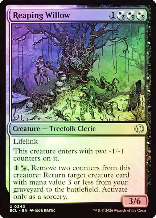 Reaping Willow SGL-MTG-ECL-240-ENF、Magic: The Gathering、kayou