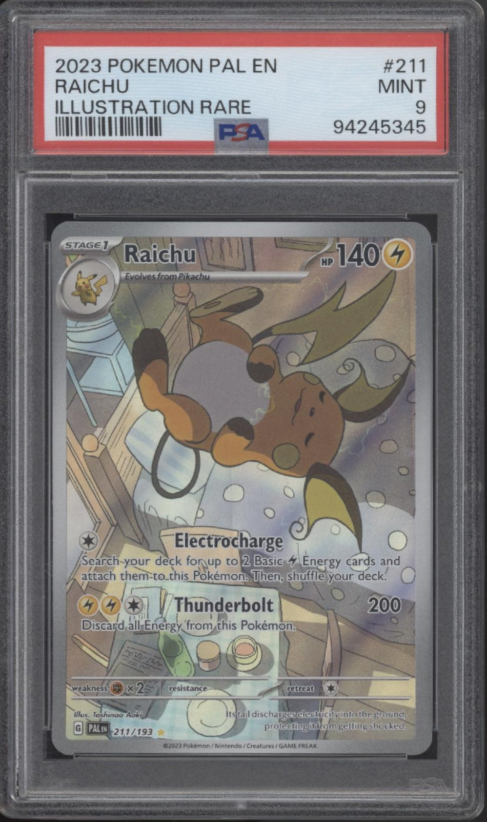 Raichu Pokemon Paldea Evolved Illustration Rare #211 PSA 9、Collector Store LLC Gaming、kayou