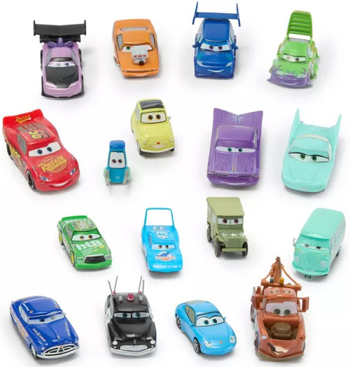 Disney / Pixar Cars Boost, Chick Hicks, DJ, Doc Hudson, Fillmore, Flo, Guido, The King, Lightning McQueen, Luigi, Mater, Ramone, Sally, Sarge, Sheriff, Snot Rod & Wingo Exclusive 15-Piece PVC Figure Play Set、ToyWiz、kayou
