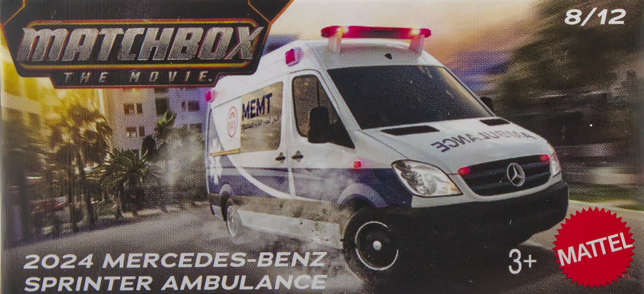 Matchbox: The Movie 2024 Mercedes-Benz Sprinter Ambulance Diecast Car、ToyWiz、kayou