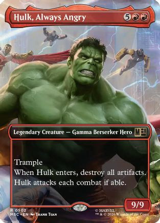 Hulk, Always Angry (Borderless) (MSC-502) - Commander: Marvel Super Heroes、Wizards of the Coast、kayou
