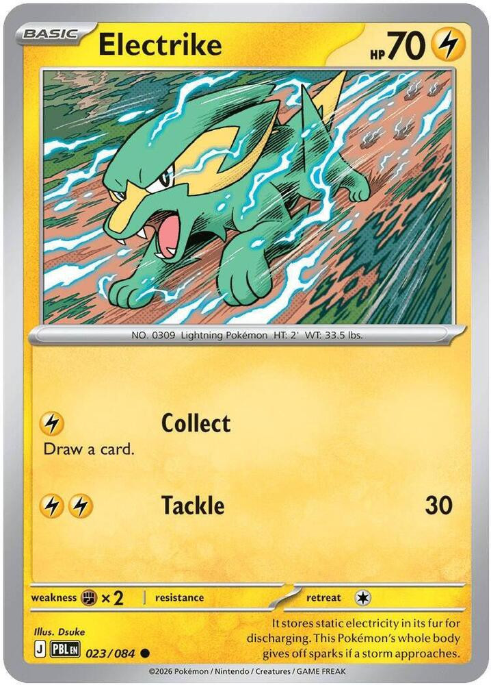 Pokemon Trading Card Game Mega Evolution Pitch Black Common Electrike #23、ToyWiz、kayou